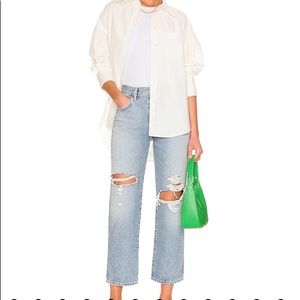 Citizens of Humanity Emery cropped relaxed straight leg distressed jeans size 28